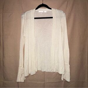 LC Lauren Conrad Cream Cardigan Sweater Soft Knit Open Front